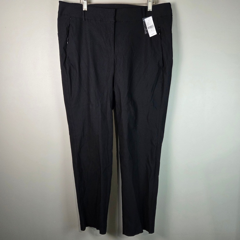Lane Bryant Slim Ankle Pants Women 16 Black NEW 4-Season Mid-Rise Trousers